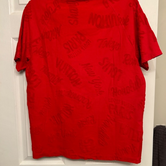 SOLD Louis Vuitton 2018 Red Towel Letter Monogram Logo T Shirt - Picture 2 of 9